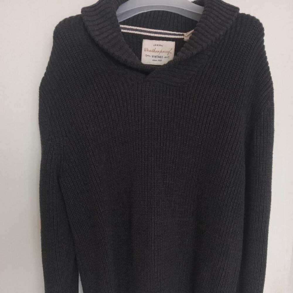 Weatherproof Original Vintage Sweater Pullover Cotton Navy Size Medium